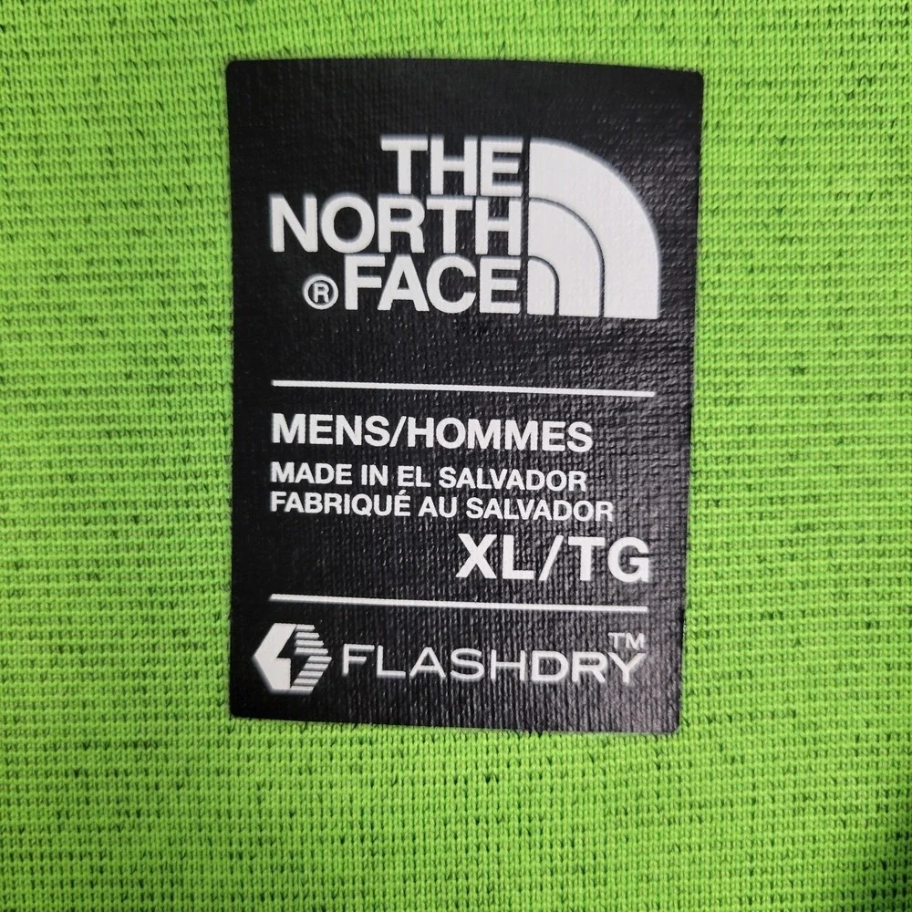 The North Face FlashDry Men's XL 1/4 Zip Short Sleeve Green Heather Polo Shirt